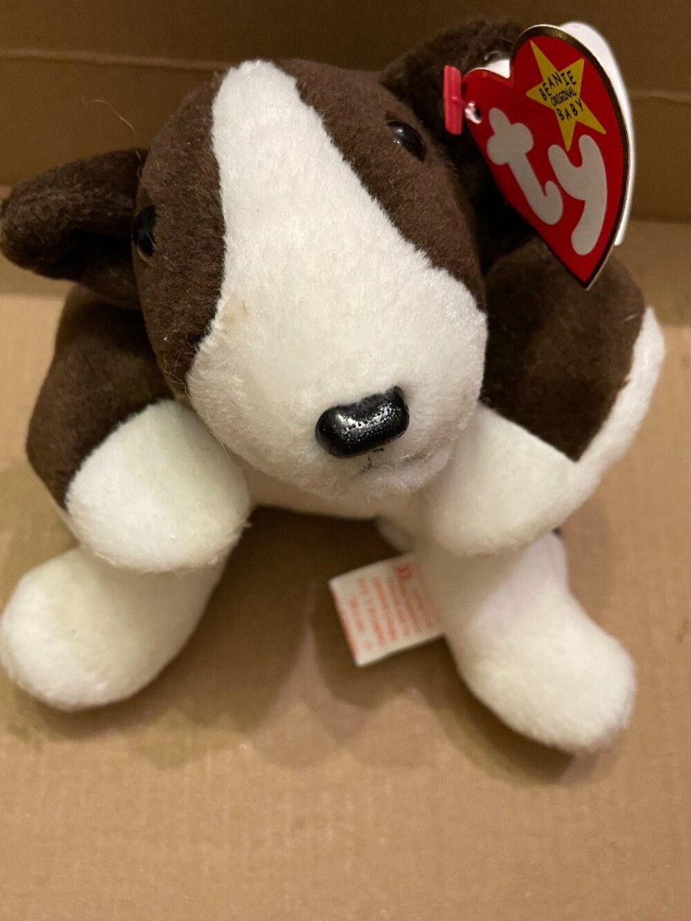 vintage Ty Beanie Baby "Bruno" the Bull Terrier